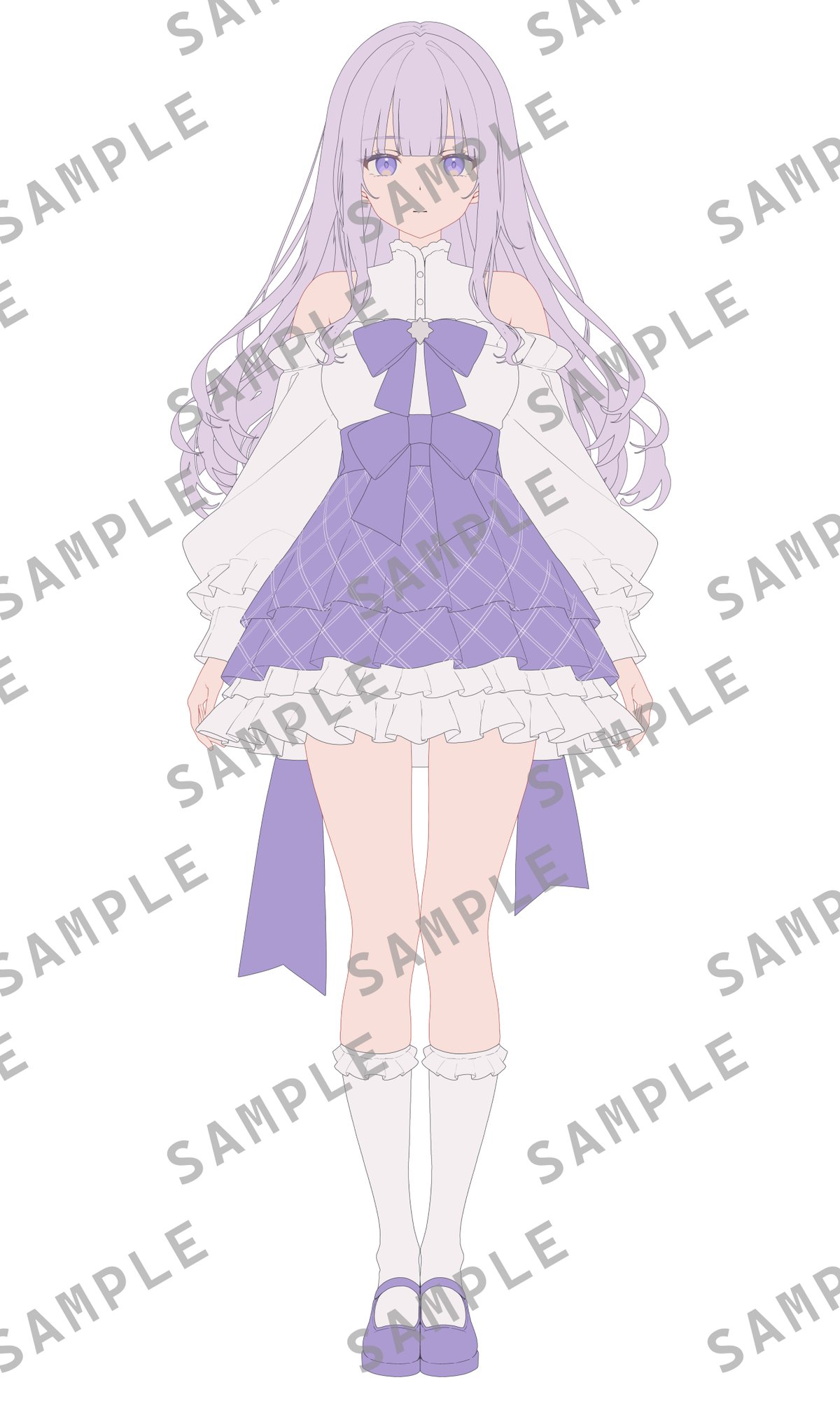 紫髪の上品なアイドルデザイン